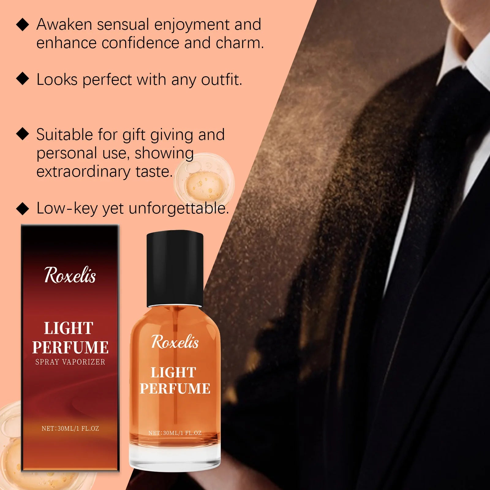 Roxelis 30ml Flirting Cologne Perfume Show Charm Dating Attraction Elegant Release Fresh Body