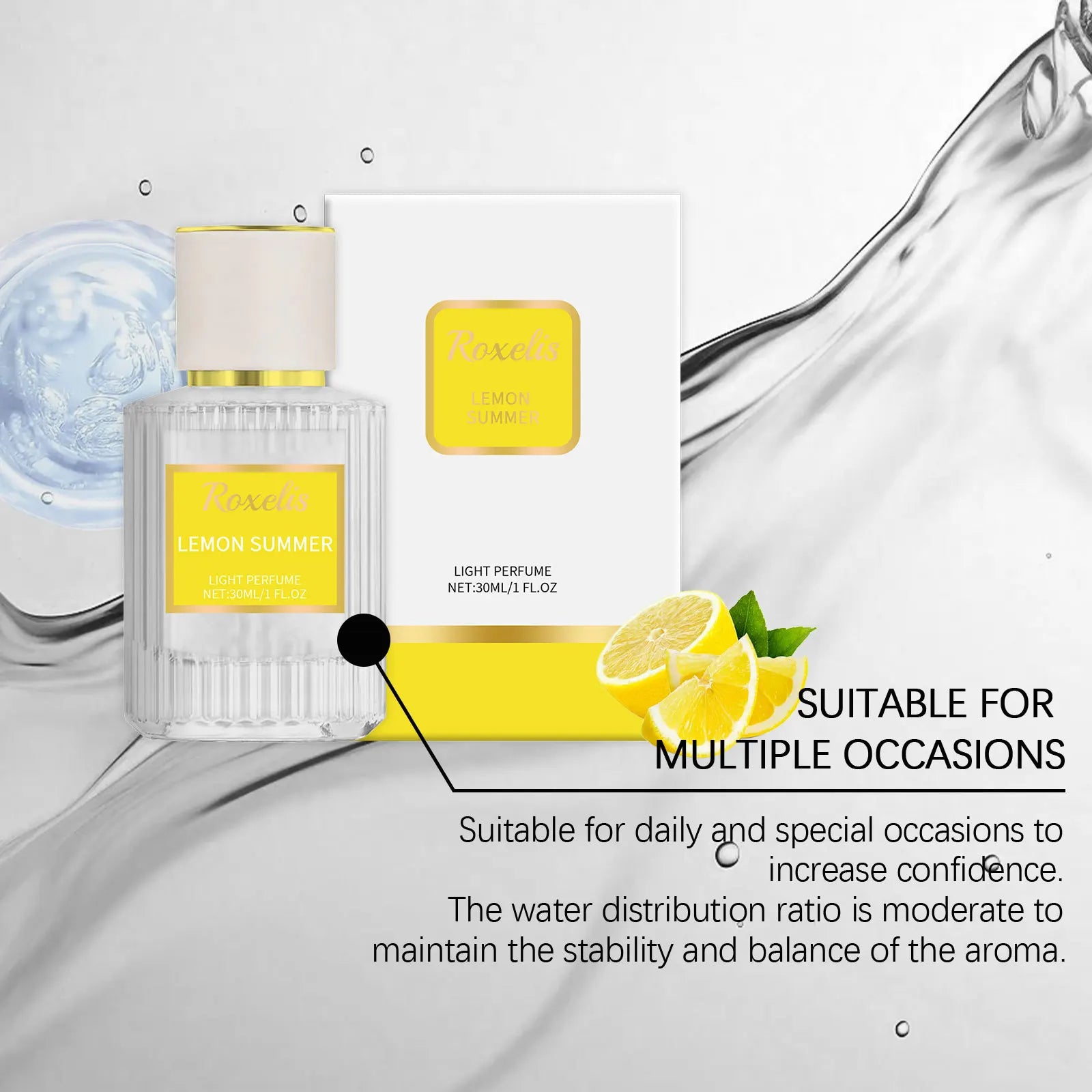 Roxelis 30ml Lemon Pheromone Perfume Fresh Summer Long Lasting Scent Elegant Glamour