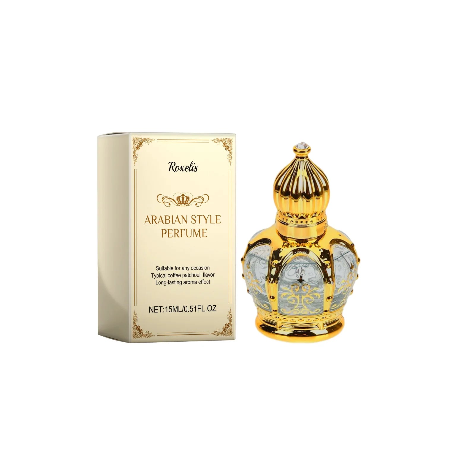 Roxelis 15ml Coffee Aroma Perfume Arabian Style Fresh Elegant Lasting Fragrance Charming