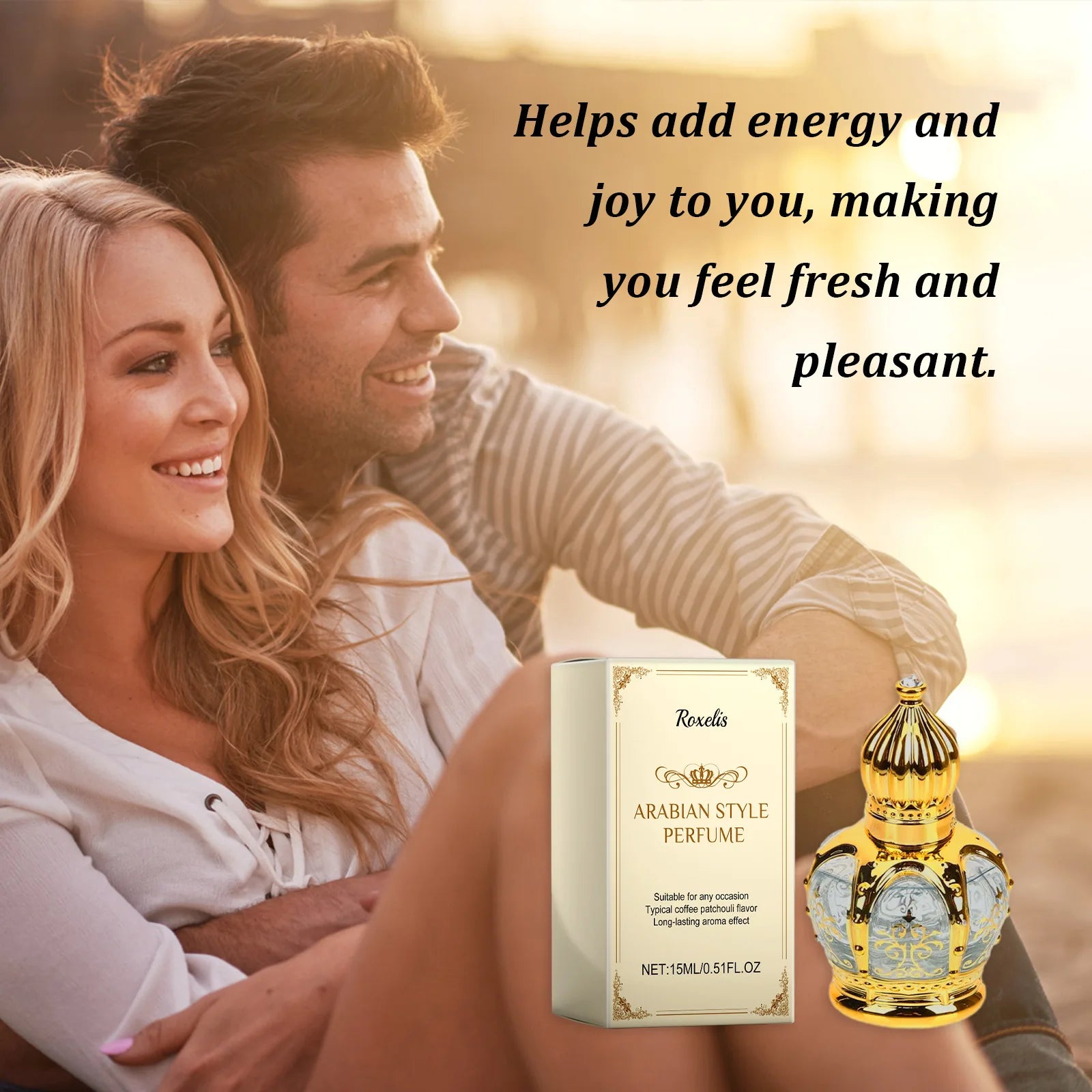 Roxelis 15ml Coffee Aroma Perfume Arabian Style Fresh Elegant Lasting Fragrance Charming